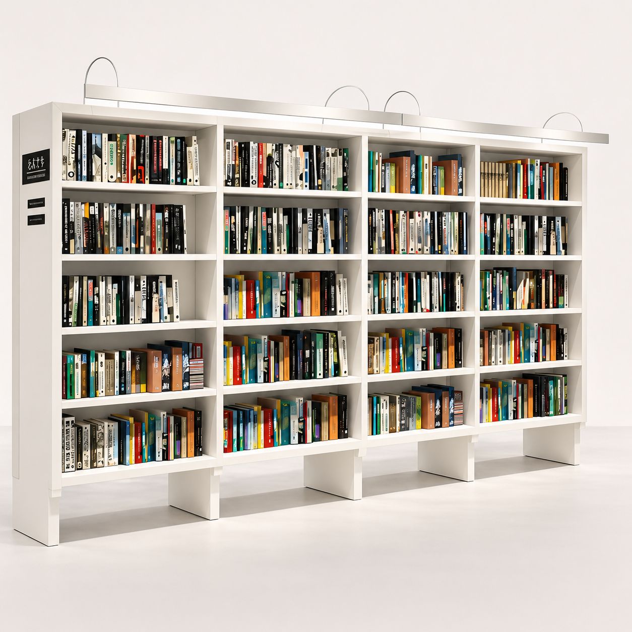 Modern Minimalist Library Shelving with Integrated Lighting