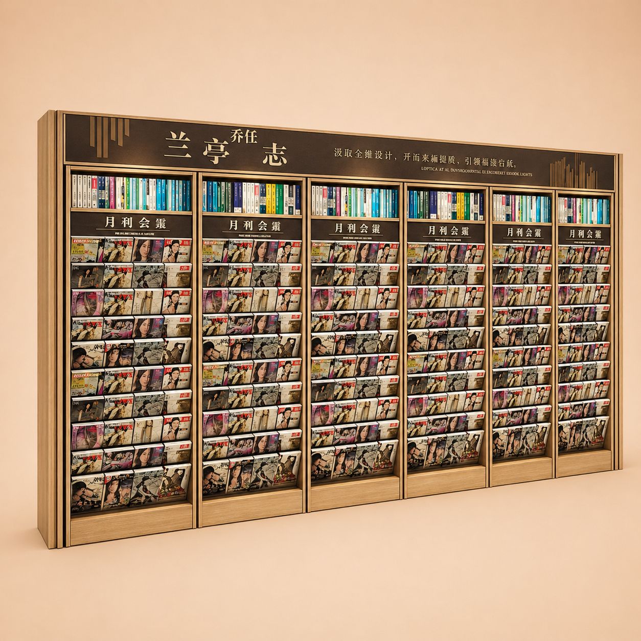 High-Capacity Commercial Magazine Rack