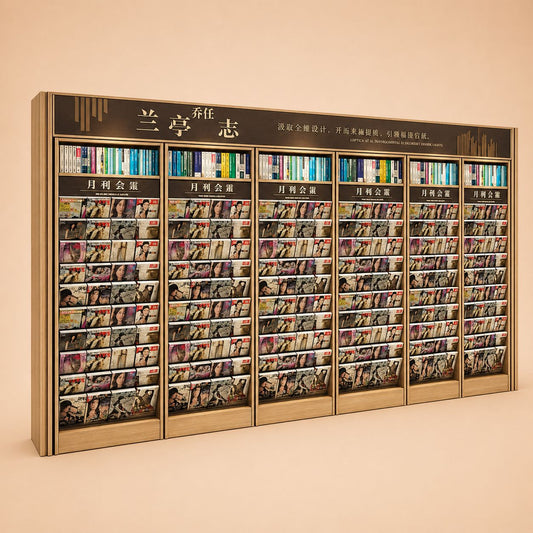 High-Capacity Commercial Magazine Rack