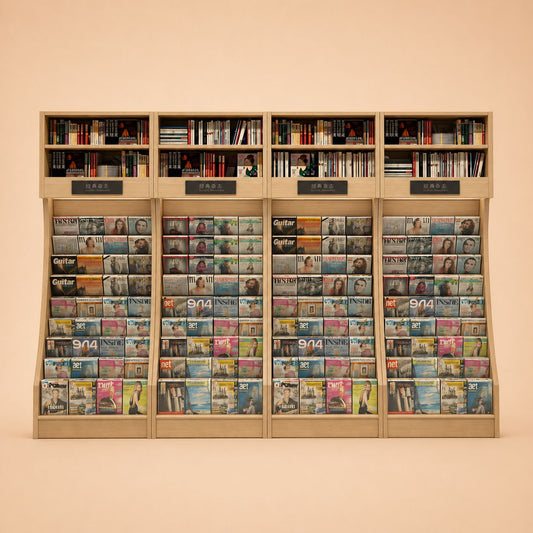 Slanted Tiered Magazine Rack