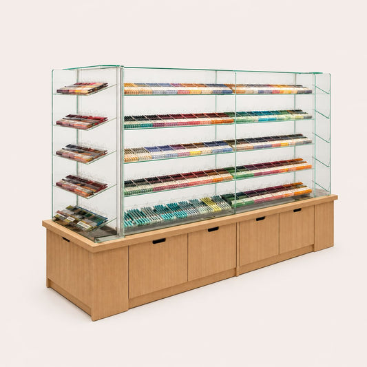 All Glass Stationery Showcase Cabinet