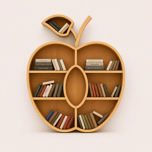 Apple Shaped Creative Wooden Bookcase