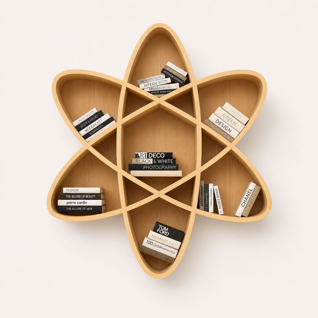 Atomic Structure Geometric Design Bookcase