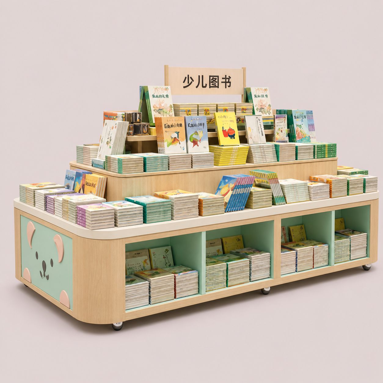 Cartoon Style Kids Book Display Cabinet