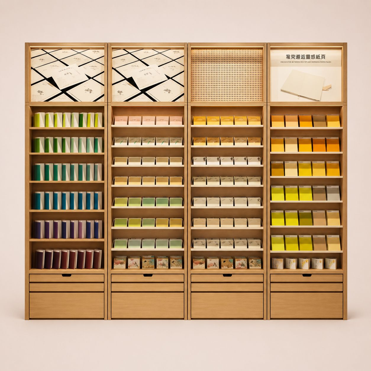 Colorful Notebook Organizer Wall Cabinet