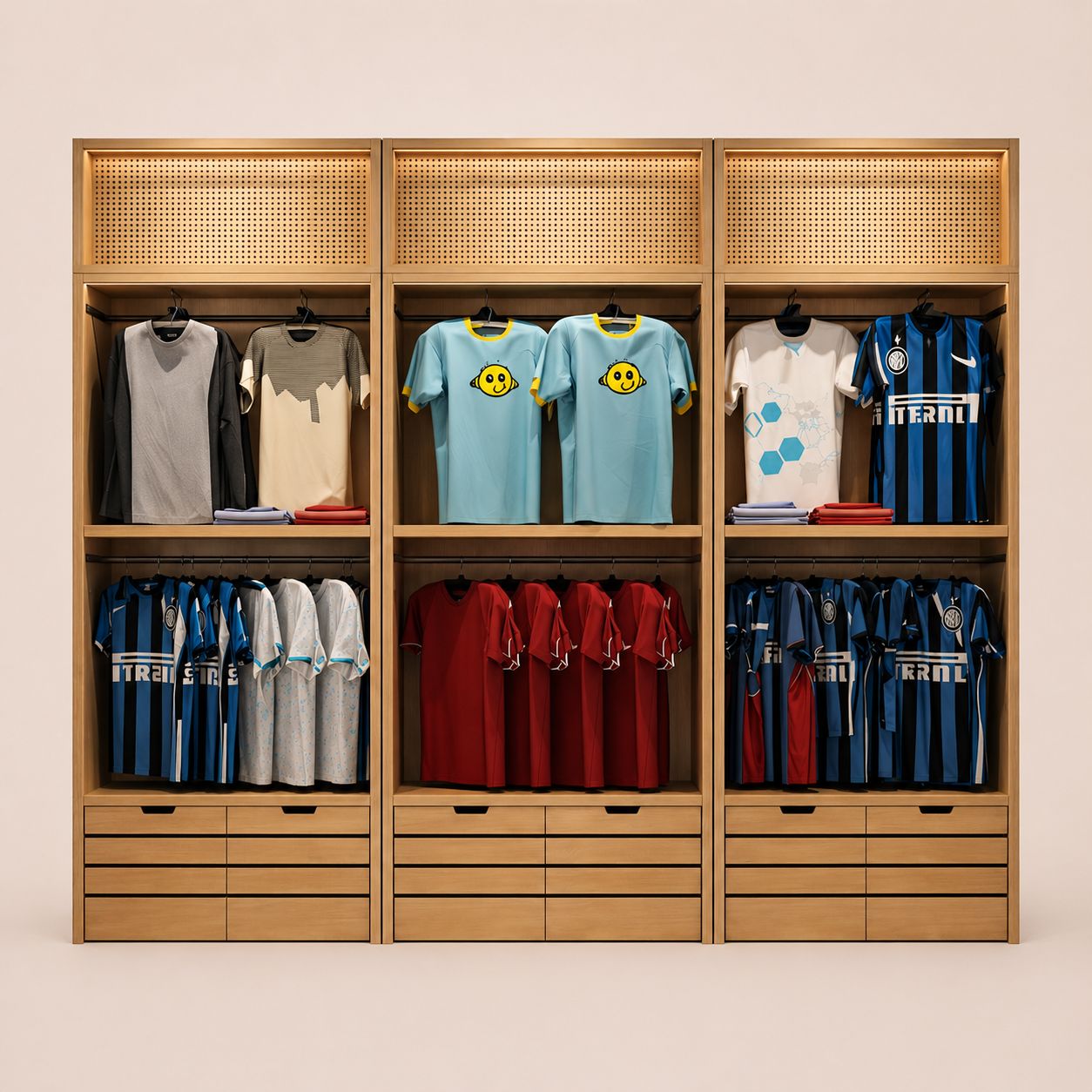 Commercial Retail Wall Cabinet With Hangers
