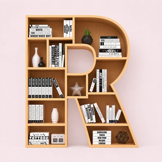 Letter R Shaped Design Bookcase