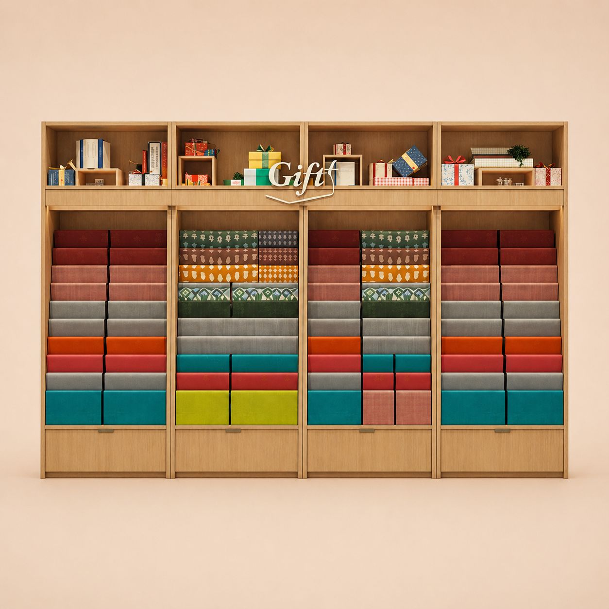 Minimalist Colorful Gift Box Premium Wall Cabinet