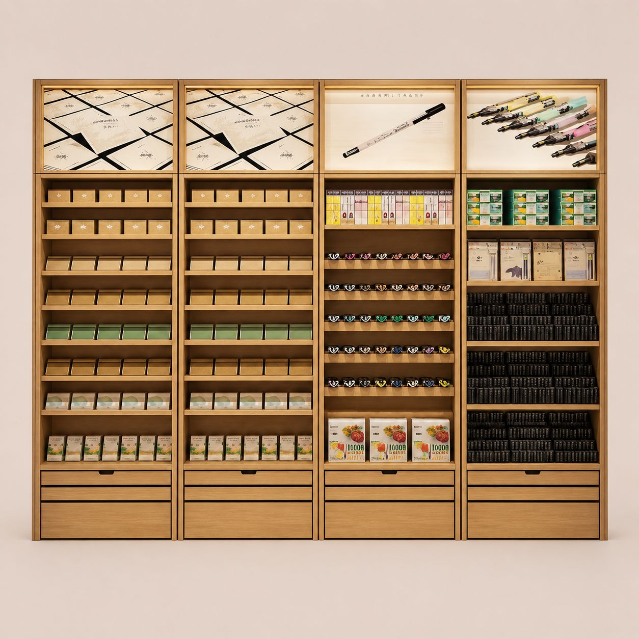 Minimalist Stationery Display Wall Cabinet