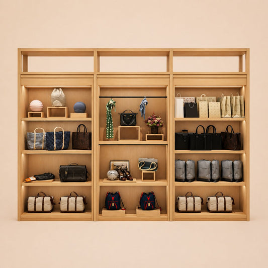 Modern Fashion Bag Wall Cabinet With Hanging Rod