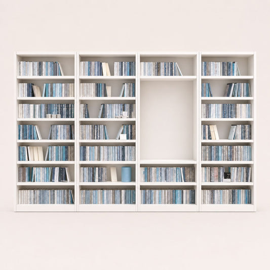 Modern Minimalist White Wooden Bookshelf