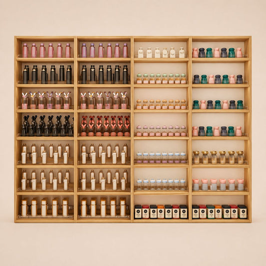 Multi Tier Water Bottle Display Wall Cabinet