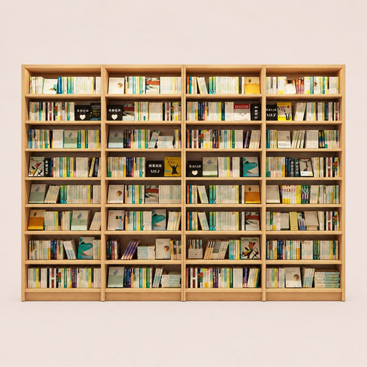 Quad Unit Modular Wooden Bookstore Shelves