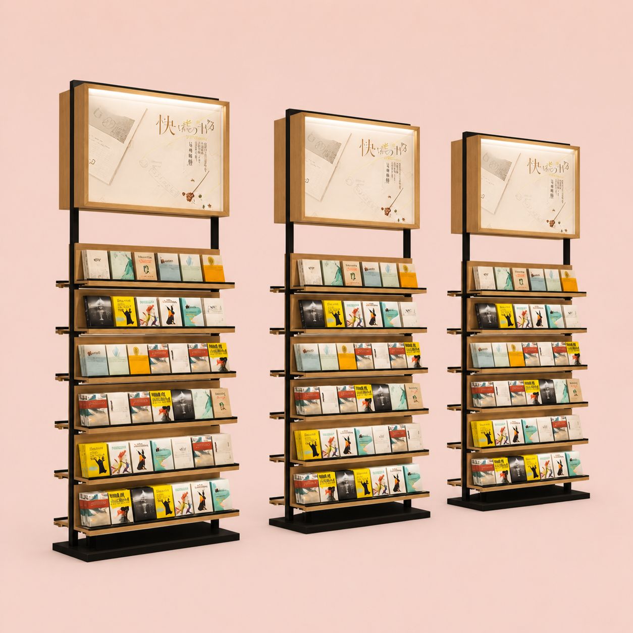 Slanted Tiered Library Picture Book Shelving