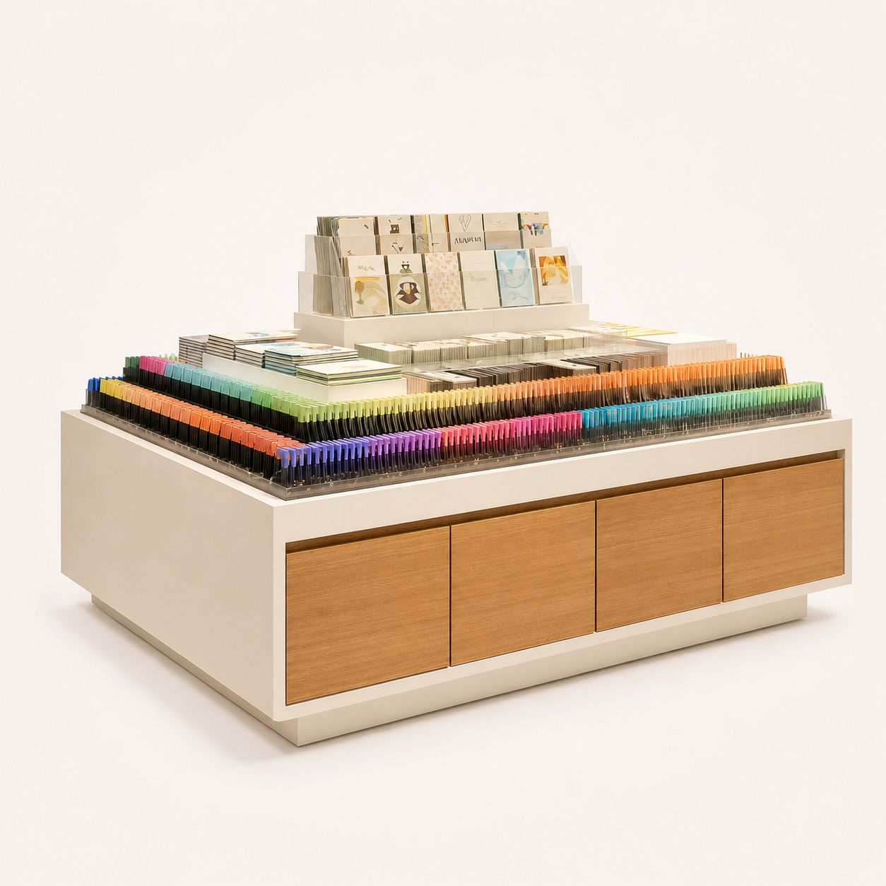 Tiered Colorful Pen Display Island