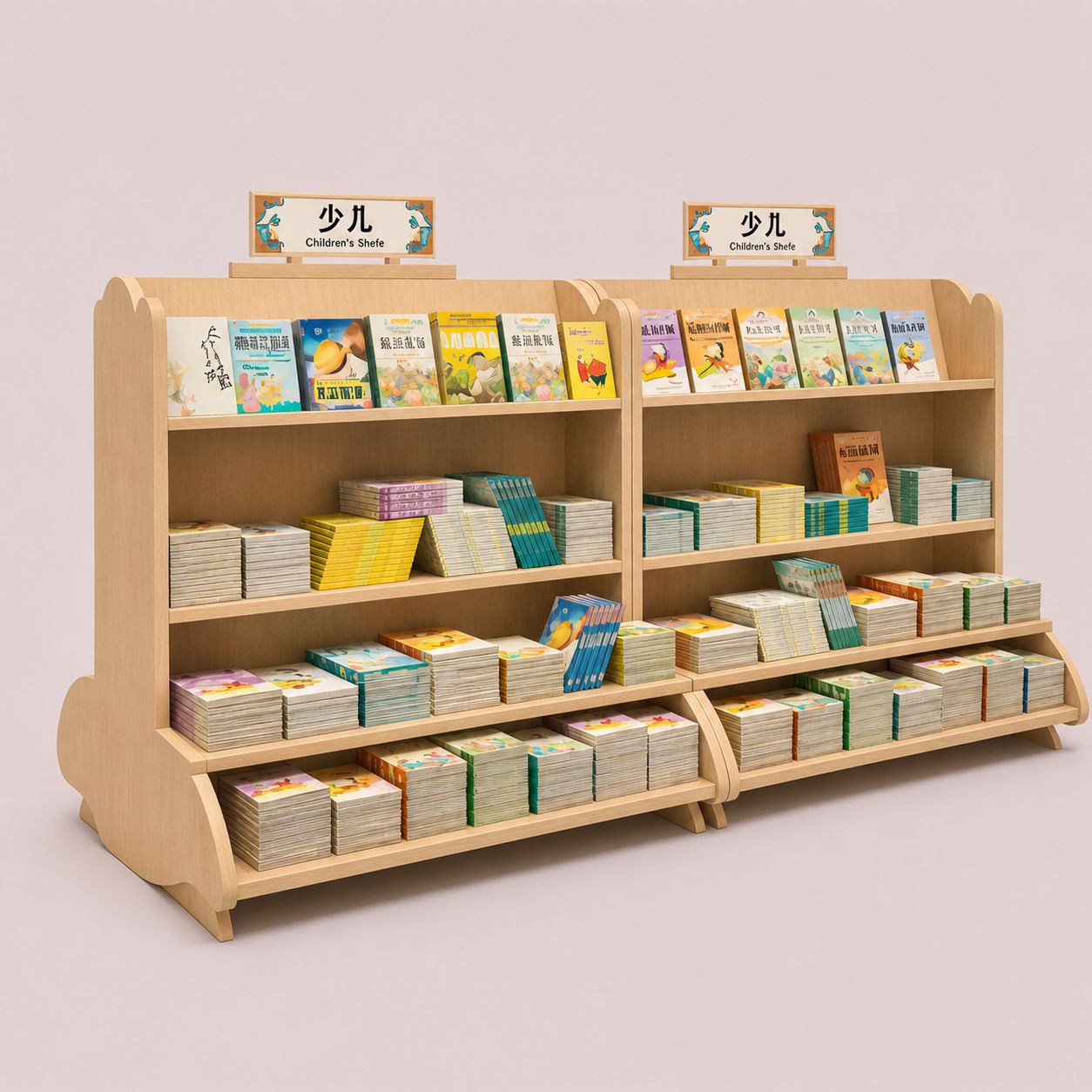 Wooden Children Wall Bookshelf