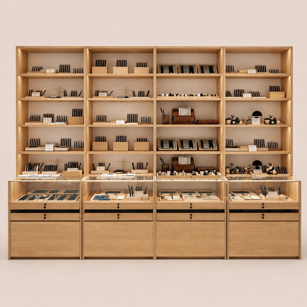 Wooden Display Wall Cabinet With Drawer