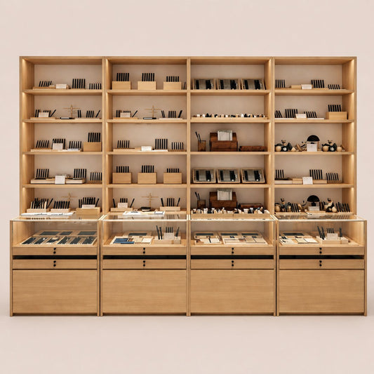Wooden Display Wall Cabinet With Drawer