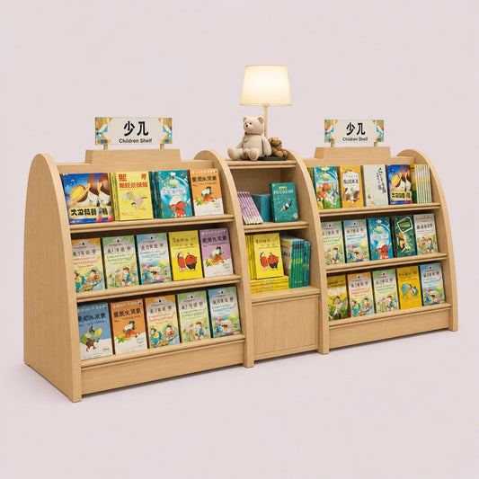 Wooden Kids Book Display Shelf