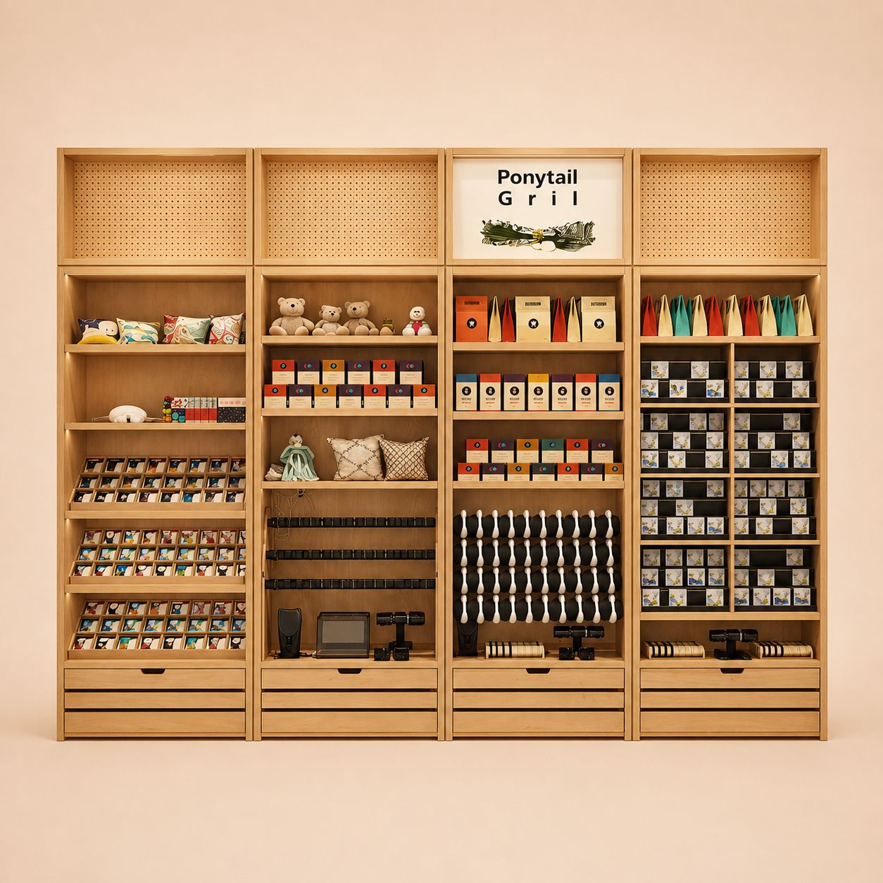 Wooden Multi Function Gift Display Wall Cabinet